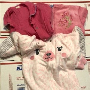 ❤️Girl 5 Pajamas Hoodie Button Down Pink